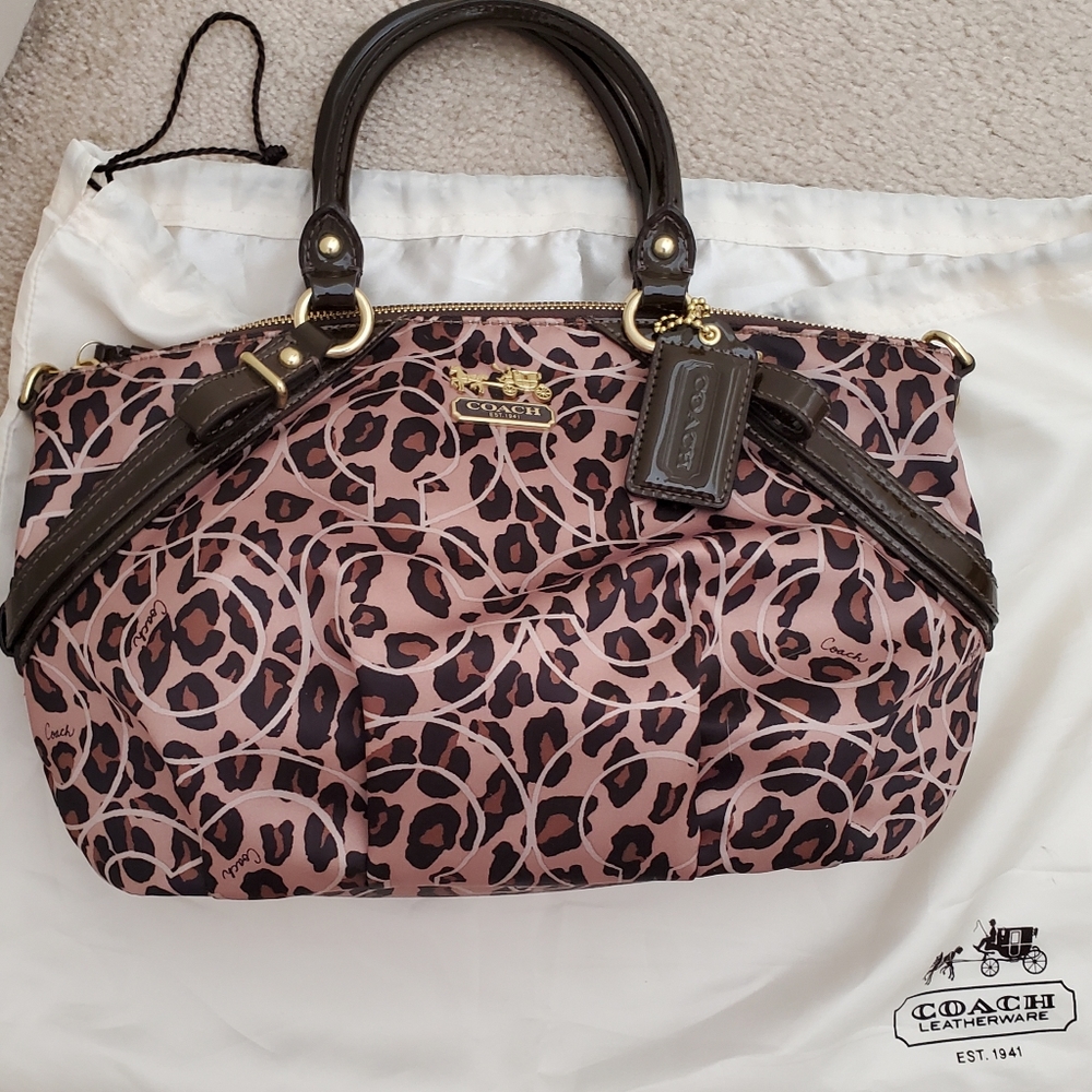 NWT Coach Madison Ocelot Sophia satchel handbag